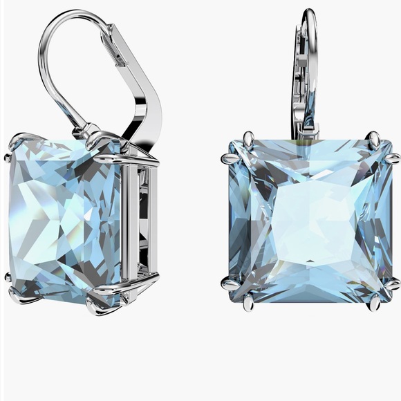 Swarovski Jewelry - New SWAROVSKI blue Millenia square crystal drop earrings